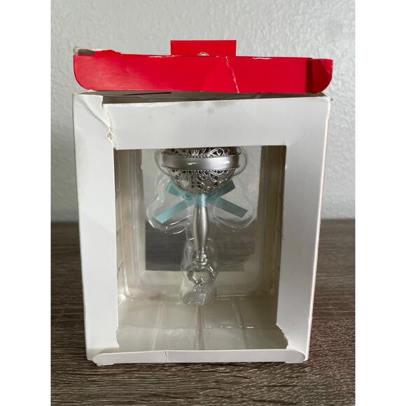 Hallmark 2022 Baby’s 1st Christmas Rattle‎ Ornament Silver Blue Bow New - Picture 8 of 10